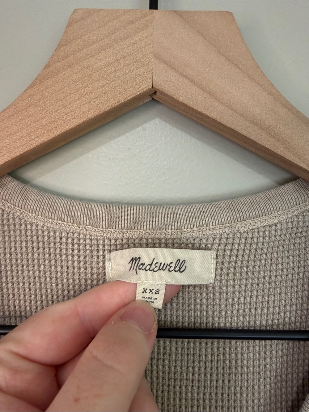 Madewell Neutral Waffle Knit Tank Top — Light Beige XXS - Picture 2 of 7